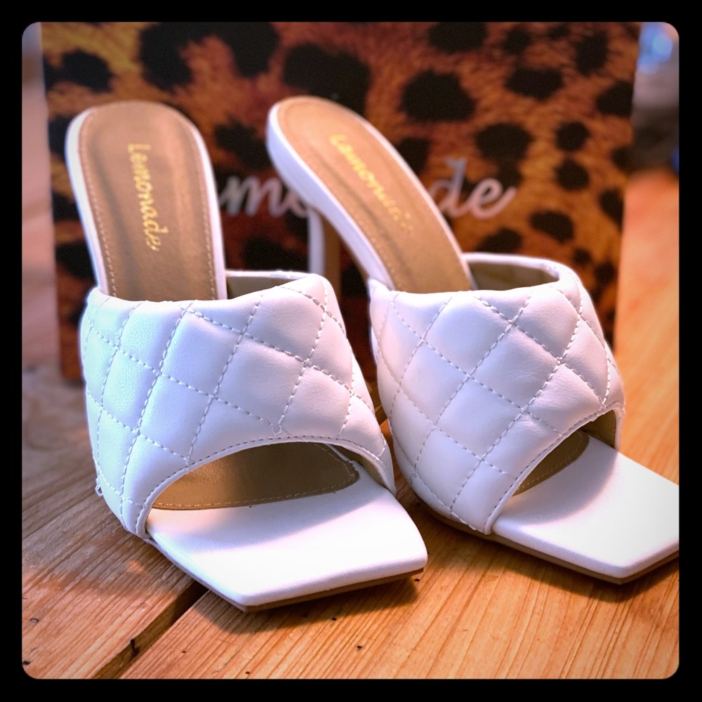 Quilted pyramid heels